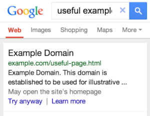 search result redirect annotation