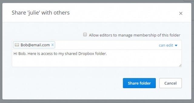 dropbox shared folders