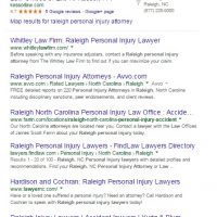 SEO Analysis of Raleigh NC Personal Injury Attorneys – July 2015