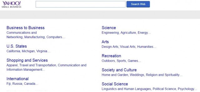 yahoo directory screenshot
