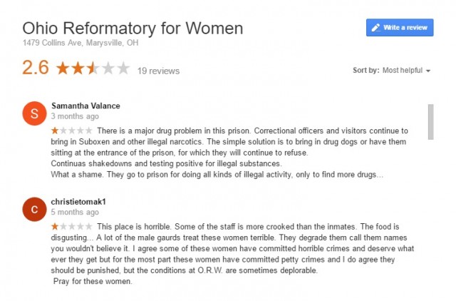 ohio women's prison reviews