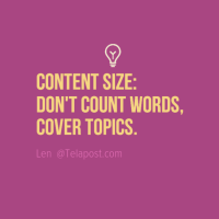 Content Length? Don't count words, cover topics.