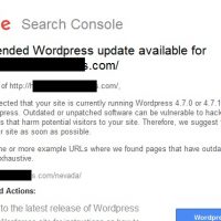 Google Search Console Team: Recommended Wordpress Update Available Email Notifications