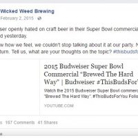 Wicked Weed Deletes FaceBook Post about Budweiser Hating on Craft Beer