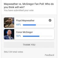 Mayweather VS McGregor Poll in Google Search: Google Polls?