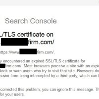 Expired SSL/TLS Certificate Google Search Console Error