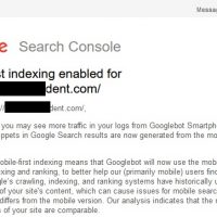 Mobile-First Indexing Enabled Message - Google Update